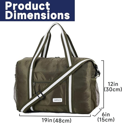 Arxus Foldable Tote Bag for Travel Expandable Lightweight Carry On Luggage 22L Packable Duffle Bag for Traveling