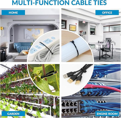 XINGO White Zip Ties 4 Inch 2000 Pack,Small Zip Ties with 18lbs Tensile Strength, Self-Locking Nylon PA66 Cable Ties for Electronics Organizer, Home Office Garage Multiple Use