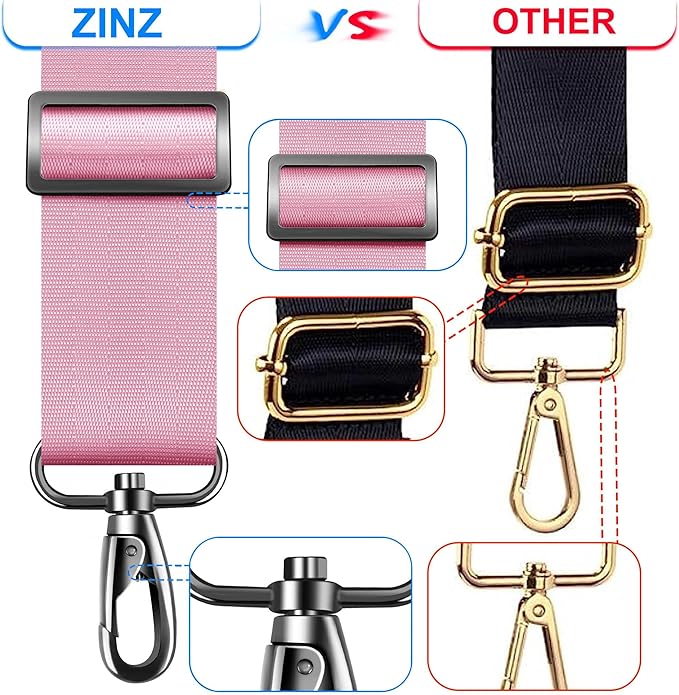 ZINZ 60 Inch Shoulder Strap with Removable Ultra-Thick Pad, Adjustable Buckles Shoulder Crossbody Strap for Luggage Bag