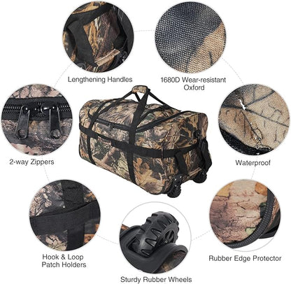 REDCAMP 85L/120L/140L Foldable Duffle Bag with Wheels, Large Travel Duffel Bag