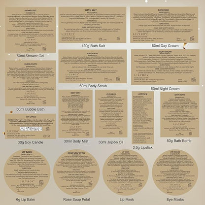 24Pcs Happy Birthday Gifts for Women Mom - Luxury Birthday Presents Spa Gift Set, Bath and Body Gift for Sister Girlfriend Wife Grandma with Necklace, Birthday Gift Set Idea for Women Female Friends