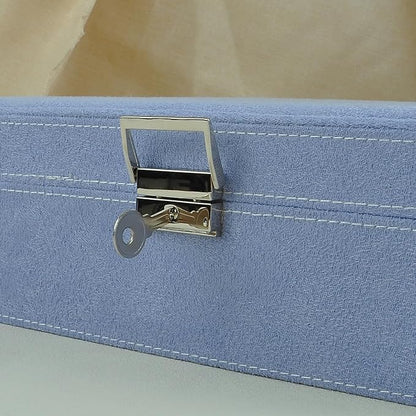 Jewelry Boxes 10 x 10 Inches 2-layer Handle Necklace Holder Organizer Jewellery Women Rings Storage Display Girls Earrings Case Lockable Jewelry Tray GY641 (Lavender)