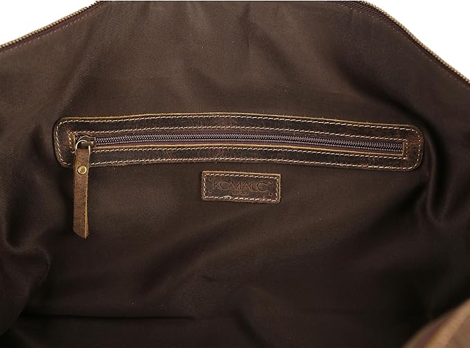 KomalC Leather Travel Duffel Bags for Men and Women Full Grain Leather Overnight Weekend Leather Bags Sports Gym Duffle