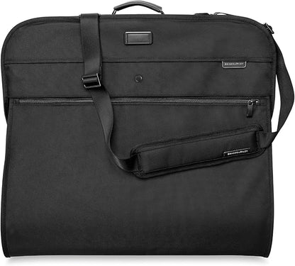 Briggs & Riley Classic Garment Bag for Hanging Clothes - Suit & Dress Travel Bag for Men & Women, Wrinkle Reducing Luggage for Shirts, Tuxedos, & Coats, Smooth Zipper - Baseline Collection, Black