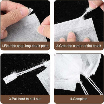 200 Pcs Travel Shoe Bag, Non-Woven Dust Bags for Handbags, Purses, Clear Drawstring Bags, Portable Breathable Shoe Storage Bag, 15 x 12.6 Inch