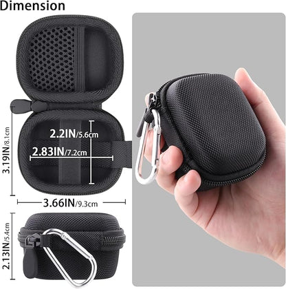 co2CREA Hard Case for Beats Powerbeats Fit with Carabiner Clip, Shockproof Earbuds Storage Box – Protective Travel Cover for Wireless Noise Cancelling Earbuds (Black Case)
