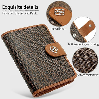 Passport Holder Wallet Bag with AirTag Holder, Card Slots and Passport Solt Ticket Cash Solt, Photo Solt Sim Card Pen Slot.Brown