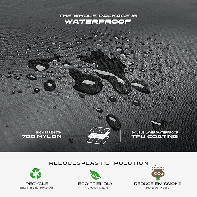 ETROL TPU Vacuum Bag for Travel, 70D Nylon Reusable Compression Bag with IP67 Waterproof Zipper, Compression Packing Cubes for Clothing, Space Saver Bags for Luggage (Full Open, Grey,1Pcs+Pump)