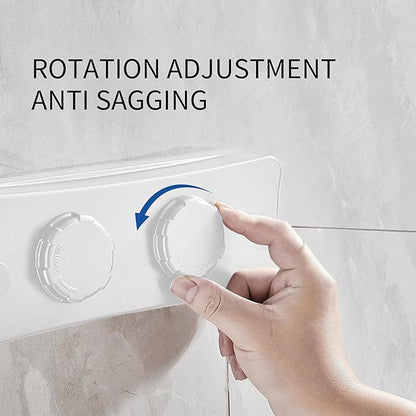 JOOM Retractable Clothesline Heavy Duty Clothes Drying Laundry Line Wall Mounted Easy Hanging Clothes Drying Laundry Line Retracting Hanging Lock to Prevent Sagging (Two line,White)