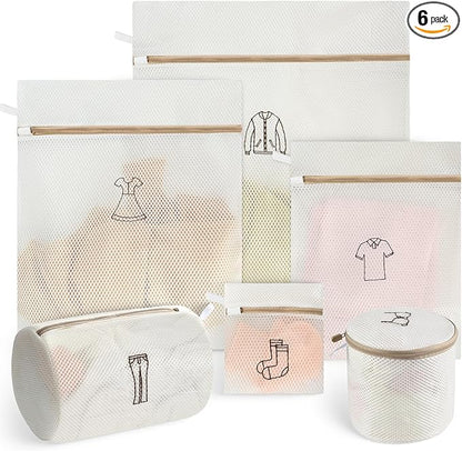 6-Piece Bag/Double-layer thickened mesh laundry bag/Essential items at home/Exquisite laundry bags suitable for clothes, trousers, socks and underwear