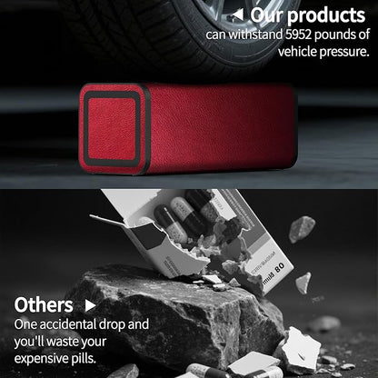 Pill Organizer 2 Times a Day, Am Pm Twice Daily Pill Case, Detachable Large Travel Pill Box 7 Day, Weekly Pill Container for Vitamin Medicine Supplement Fish Oil (Red)