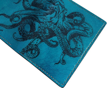 Mayan Corner - Octopus engraving travel wallet, authentical handcrafted passport wallet