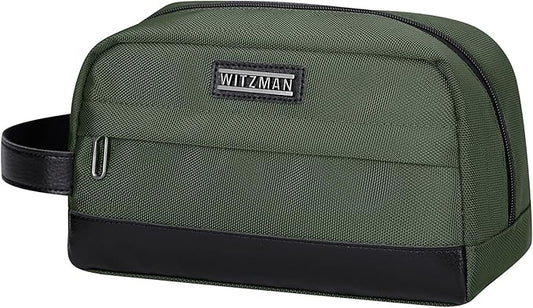 WITZMAN Toiletry Bag for Men Women Lightweight Hanging Travel Bathroom Bag Water-resistant Dopp Kit Shaving Bag Cosmetic bag （B692 Army Green）