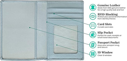 Personalized Monogrammed Chambray Leather RFID Passport Wallet