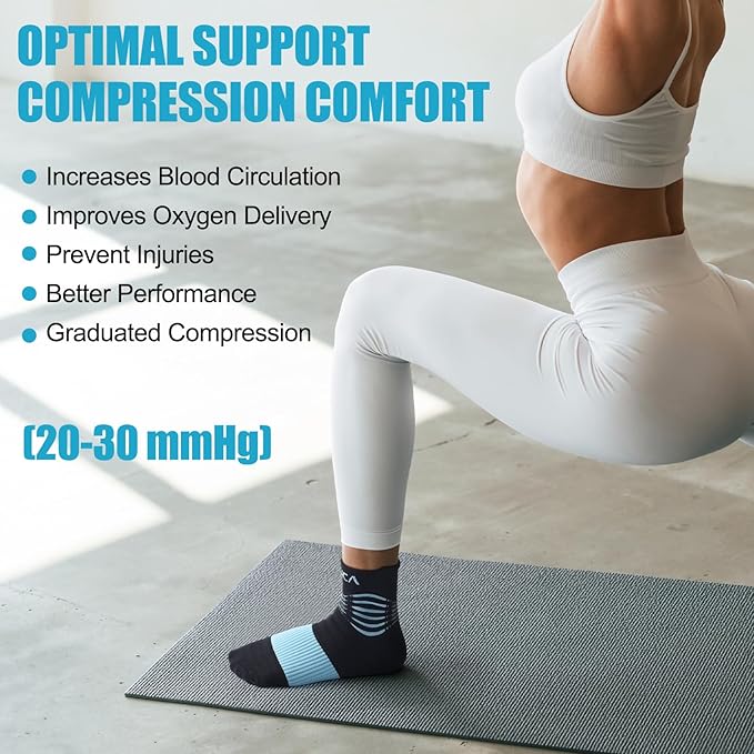 NEENCA Medical Compression Socks for Women & Men Circulation—2 Pairs, Ankle Compression Stockings for Pain Relief, Plantar Fasciitis, Swelling, Running, Nurses, Travel, Pregnancy, Flying. 20-30 mmHg
