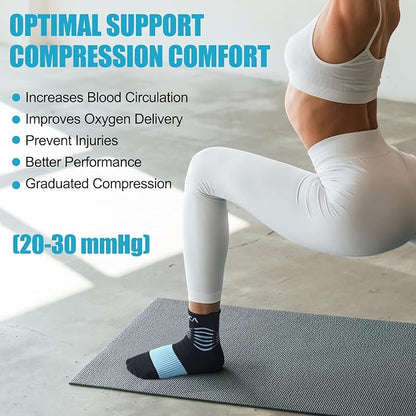 NEENCA Medical Compression Socks for Women & Men Circulation—2 Pairs, Ankle Compression Stockings for Pain Relief, Plantar Fasciitis, Swelling, Running, Nurses, Travel, Pregnancy, Flying. 20-30 mmHg