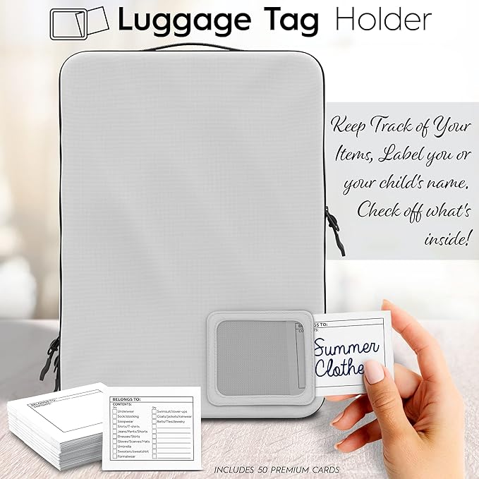 8-Piece Luxury Compression Packing Cubes & Bags for Travel – Maximize Space in Luggage with HybridMax Double-Capacity Design, 50 Luggage Tags, Deluxe Set, Lifetime Satisfaction Suitcase Organizer Bags