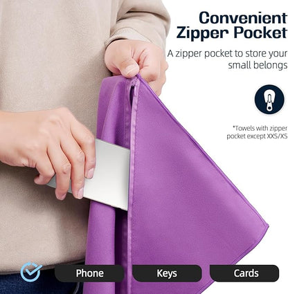 BAGAIL Camping Towel with EVA Case, Compact & Ultra Soft Microfiber Travel Towel - Super Absorbent & Lightweight Quick Dry Towels for Sports, Beach, Gym, Backpacking, Hiking and Yoga