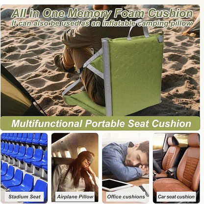 MYDAYS Inflatable Seat Cushion, Portable Stadium Seat Pad, Lightweight Chair Pad for Outdoor, Airplane, Travel, Stadium, Camping & Car (Back Rest)