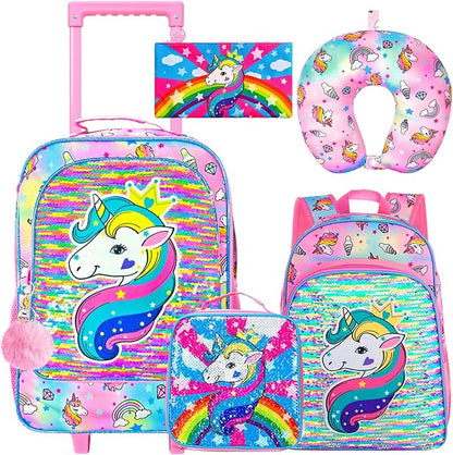 Kids Suitcase with Wheels for Girls and Boys, Rolling Carry on Luggage for Toddler Children