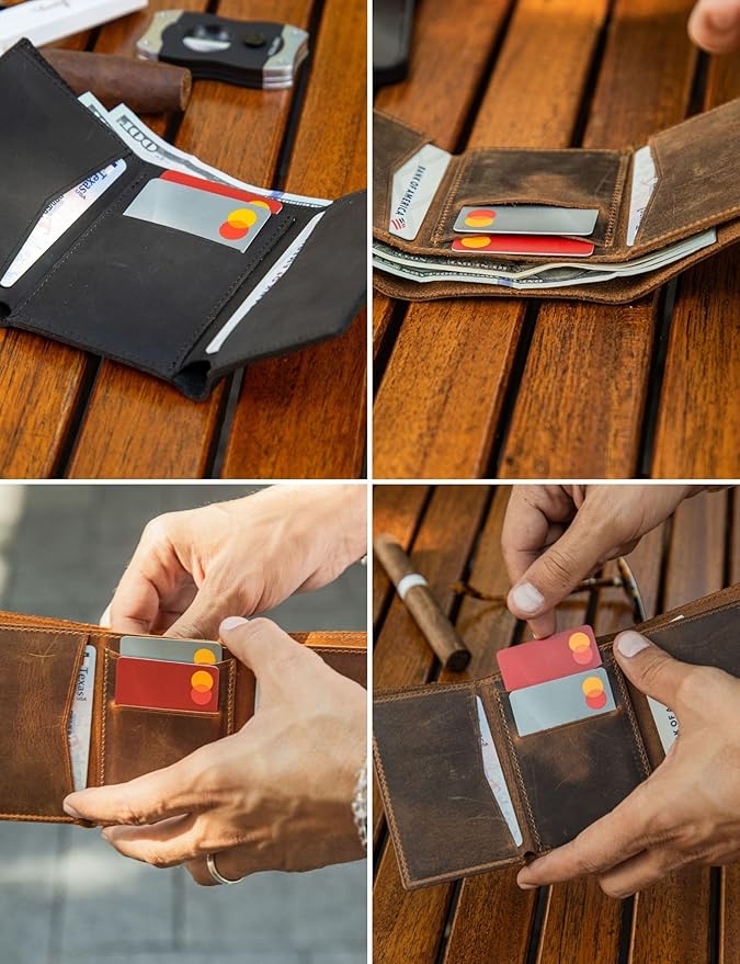 Handcrafted Genuine Leather Wallets, Minimalist Cardholders, and Passport Covers, Handmade Gift