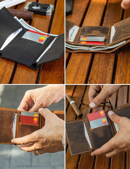 Handcrafted Genuine Leather Wallets, Minimalist Cardholders, and Passport Covers, Handmade Gift