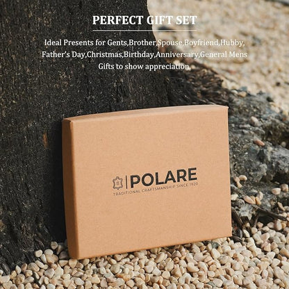 Polare Luxury RFID Blocking Leather Passport Holder Travel Wallet For Men and Women (Dark Brown Compass)