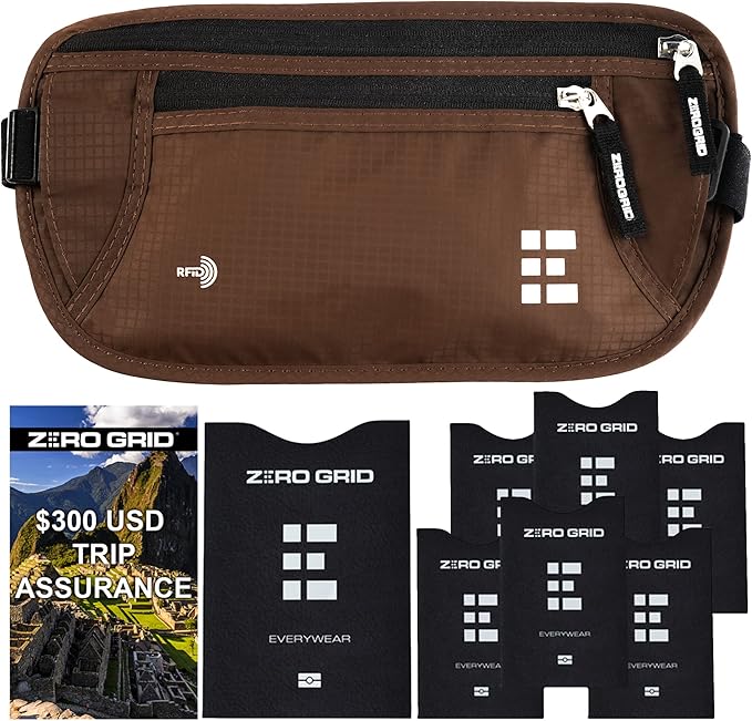Money Belt for Secure Travel - RFID Blocking Slim Passport Holder - Hidden Waist Pouch for Cash, Credit Cards, Documents - Concealable Under Clothes, Water-Resistant Slim Fanny Pack for Men and Women