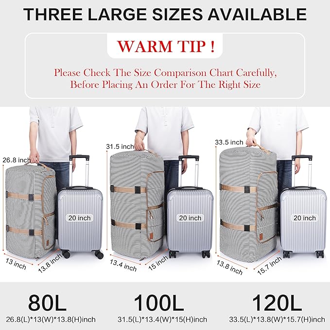 100L Duffle Bag for Travel, Large Foldable Waterproof Travel Duffel Bags Weekender Overnight Bag for Men and Women with Shoe Compartment (Stripe)