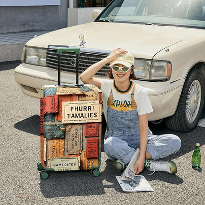 ANNA QUEEN Travel Luggage Cover Suitcase Protector Suitcase Cover Anti-Scratch,Stretchable Bag Cover Washable Durable Polyester with Elastic Hem with Zipper Closure