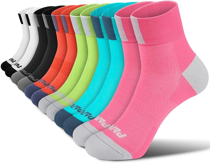 PAPLUS Ankle Compression Socks for Women 6 Pairs, Running Athletic Socks with Arch Support，Plantar Fasciitis Socks
