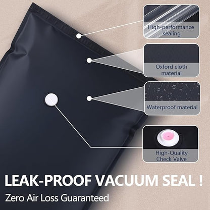 Vacuum Storage Bag 6-Piece Set,Used for Storage and Storing Luggage and Clothes,Saving Space-Reusable,Suitable for Storing Travel Items Such as Vacuum Seal Bags for Clothing,Etc（M-2 L-2 J-2Dark Blue）