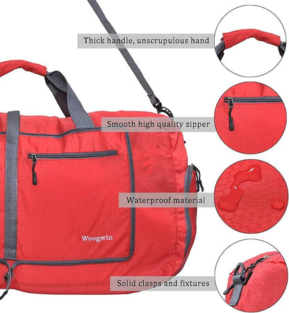 Woogwin Travel Duffel Bag Large Foldable Waterproof Overnight Bag for Beach Swim Bags Pool Sports Gym