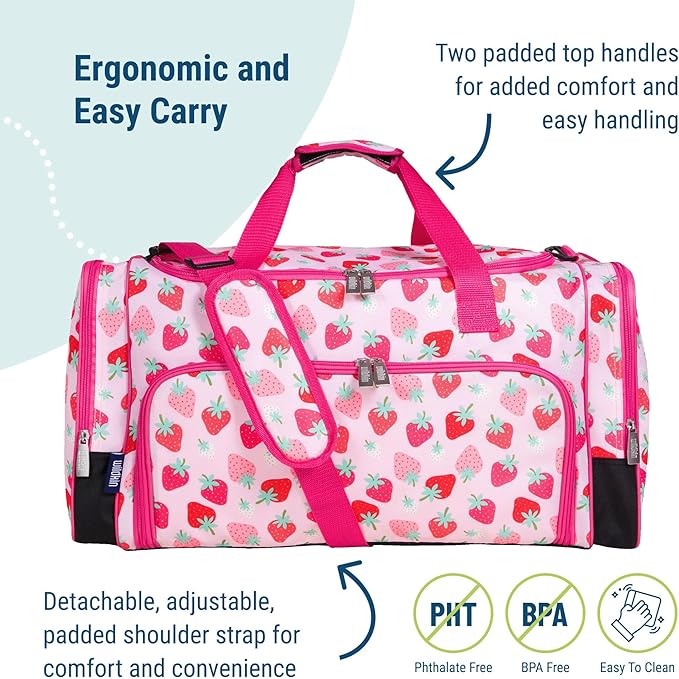 Wildkin Kids Weekender Duffel Bag – Carry-On Size for School, Travel, & Sleepovers