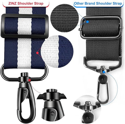 ZINZ 74" Shoulder Strap with Fixed Pad and Dual Balanced Buckles，Blue-White-Blue Stripe