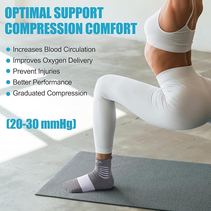 NEENCA Medical Compression Socks for Women & Men Circulation—2 Pairs, Ankle Compression Stockings for Pain Relief, Plantar Fasciitis, Swelling, Running, Nurses, Travel, Pregnancy, Flying. 20-30 mmHg