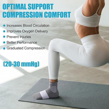 NEENCA Medical Compression Socks for Women & Men Circulation—2 Pairs, Ankle Compression Stockings for Pain Relief, Plantar Fasciitis, Swelling, Running, Nurses, Travel, Pregnancy, Flying. 20-30 mmHg