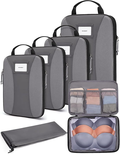 BAGSMART Compression Packing Cubes, 6 PCS Packing Cubes for Suitcases, Travel Bags Organizer for Luggage, Lightweight Packing Cube for Travel Essentials