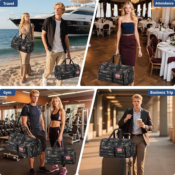 3-in-1 Tactical Garment Bag For Men,55L Large Capacity Convertible Suit Bag,Garment Bags For Hanging Clothes With Shoes Compartment, Multi-Functional Suit Bag For Travel Business