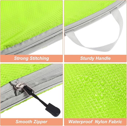 PATIKIL Compression Packing Cube for Travel, 3 Set Waterproof Nylon Luggage Organizer Bags Lightweight Compression Cube for Outdoor Suitcases Backpack, Green