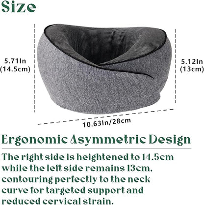 Neck Travel Pillow | Memory Foam for Airplane Comfort | Compact & Ergonomic: Travel, Car, Home | Ideal for Adults & Kids