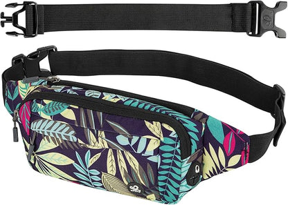 WATERFLY Fanny Pack Waist Bag: Small Hip Pouch Bum Bag Fannie Pack Phanny Fannypack Waistpack Bumbag Beltbag Sport Slim Fashionable for Jogging Hiking Hiker Woman Man