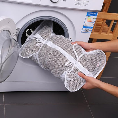 Lingerie Bags for Washing Delicates Pack of 4 (28 x 20 Inches) Mesh Laundry Bags Clean for Pillows Overcoat Garment Smaller Comforters Blankets Washable Rugs for Washing Machine