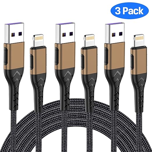 Durcord Compatible with iPhone Charger, 3Pack 10FT USB A Cable for Long Charger Cable, Fast Phone Charging Cord Compatible with Phone Xs Max/XS/XR/X/8/7/6S/6/Plus/SE/Pad(Brown)