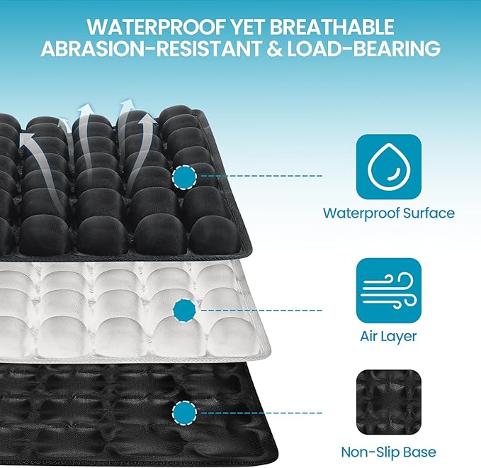 Sondor Travel Cushion, Inflatable seat Cushion, Suitable for Airplane Seats, Long-Distance Travel, Office wheelchairs and Other Portable seat Cushions (Black)