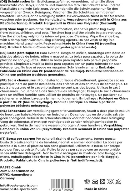 PASTE Shoe Bag Black - Waterproof Shoe Carrying Bag with Zipper for Men, Women - Ideal for Gym, Sneaker, Golf, Football, Soccer, Tennis, Bowling, Basketball, Dance Shoes - Organizer, Shoe Cover