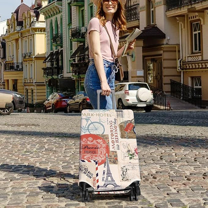 Travel Luggage Cover Suitcase Protector Fits 18-32 Inch Wheel Covers PatternedTravel Related Items Flower Luggage Protector Elastic S