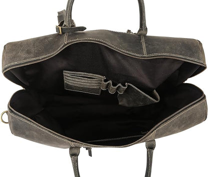 KomalC Leather Travel Duffel Bags for Men and Women Full Grain Leather Overnight Weekend Leather Bags Sports Gym Duffle