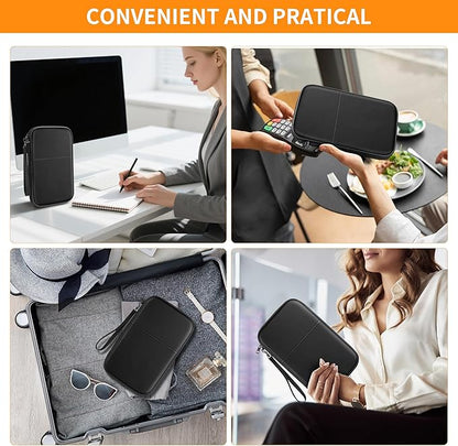 JUNDUN Family Passport Holder,Upgraded Material RFID Blocking Fireproof Travel Passport Wallet with 2 Pockets,Travel Document Organizer Case for Passport,Card and Money