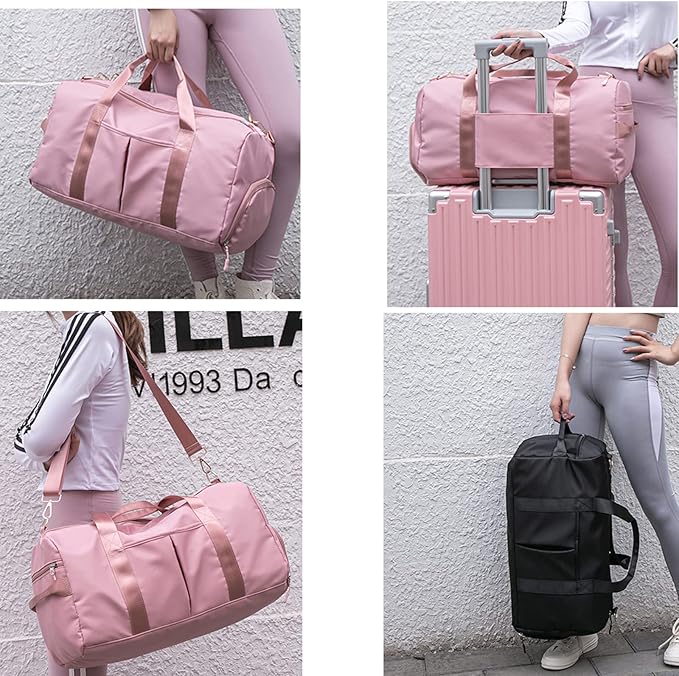 ZUEVI Sports Gym Duffel Bag for Men or Women Waterproof Weekender Travel Bag with Shoes Compartment Dry and Wet Separation for Training Swim Yoga(Blue)